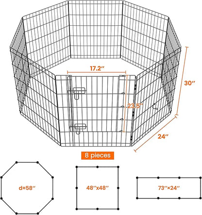 Yaheetech 30" High 8 Panel Foldable Metal Dog Exercise Pen Pet Playpen Dog - Image 5