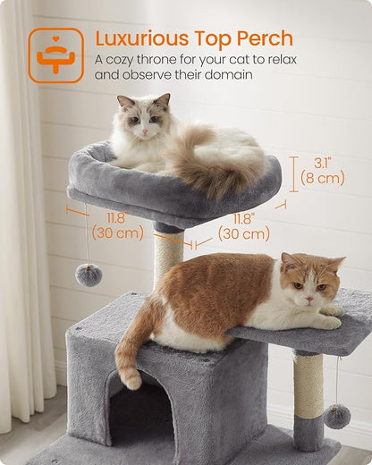 Feandrea Cat Tree, 73.2-Inch Tall Cat Tower, Plush Multi-Level Condo - Image 4