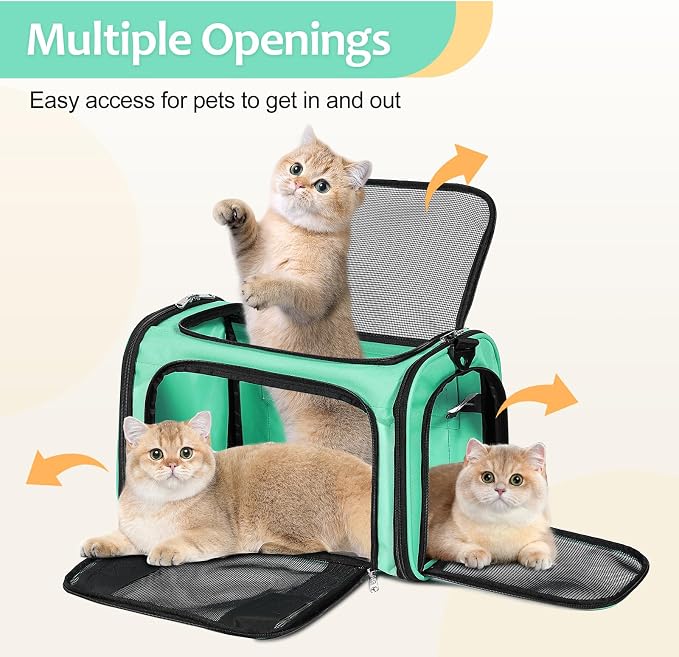Discala Cat Dog Carrier Up to 15 Lbs TSA Airline Approved Pet Carrier - Image 4