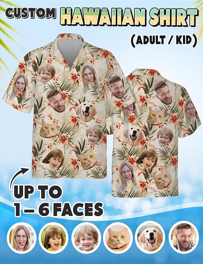 Custom Hawaiian Shirt with Face Photo Picture - Image 4