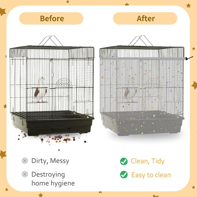 Bird Cage Seed Catcher, 60-118'' Large Bird Cages Cover, 31.5'' H Adjustable - Image 4