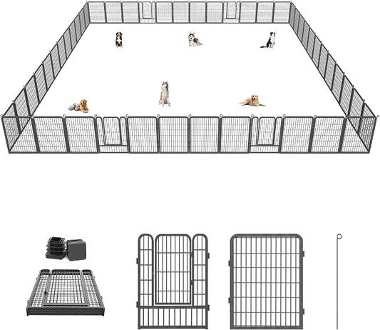 Dog Playpen 40 inch Dog Fence for Outdoor Indoor Use Heavy Duty Metal Dog Pen by Jhsomdr