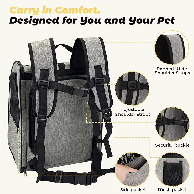 Zavothy Cat Backpack Carrier, Expandable Airline Approved Pet Backpack - Image 4