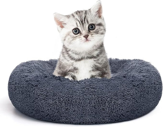 MIXJOY Calming Cat Beds for Indoor Cats, Fluffy Small Cat Cuddler, Anti-Anxiety by MIXJOY