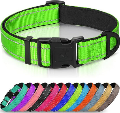 Joytale Reflective Dog Collar, Soft Neoprene Padded, Metal D-Ring, Nylon Pet by Joytale
