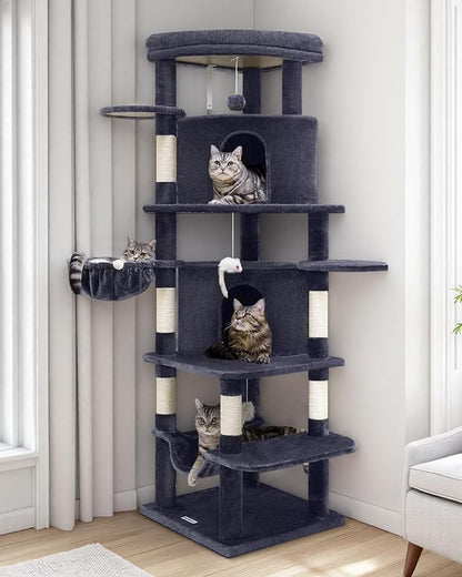 Globlazer Corner Cat Tree for Large Cats, 66inch Tall Curved Series Large Cat by Globlazer