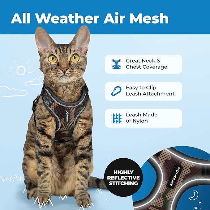 Voyager Escape-Proof Step-in Lock Cat Harness & 5ft Neoprene-Handle Leash Set - Image 3