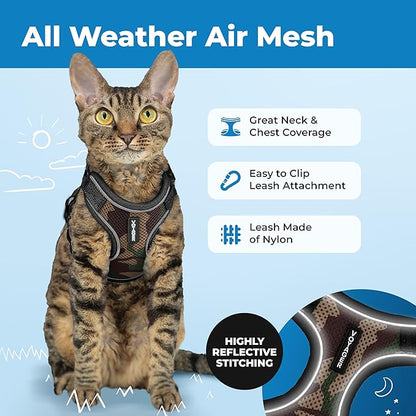 Voyager Escape-Proof Step-in Lock Cat Harness & 5ft Neoprene-Handle Leash Set - Image 3