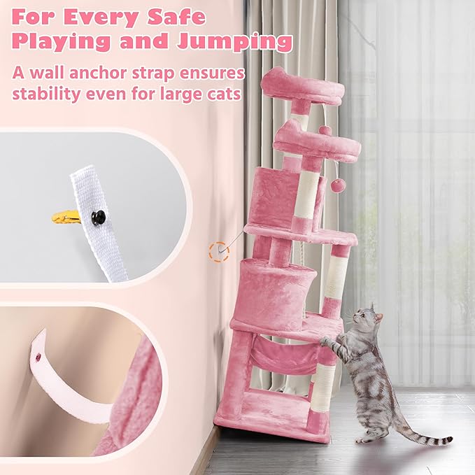 Yaheetech 62.5inches Cat Tree Cat Tower Cat Condo - Image 7