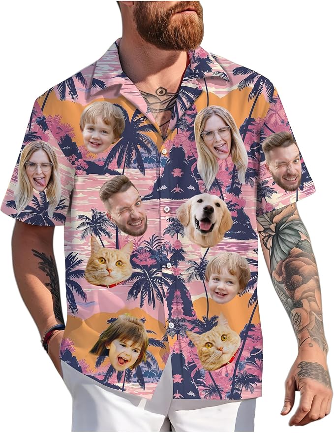 Custom Hawaiian Shirt with Face Photo Picture by GLOXO