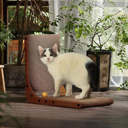 FUKUMARU Cat Scratcher, 18.9 Inch L Shape Cat Scratch Pad, Vertical Cat - Image 8