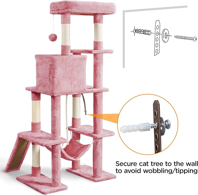 Yaheetech Cat Tree Cat Tower, 63in Multi-Level Kitten Tree w/Sisal-Covered - Image 9