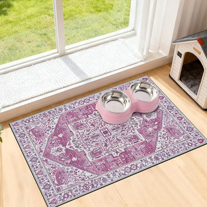 famibay Dog Food Mat, Absorbent Cat Dog Mats by Famibay