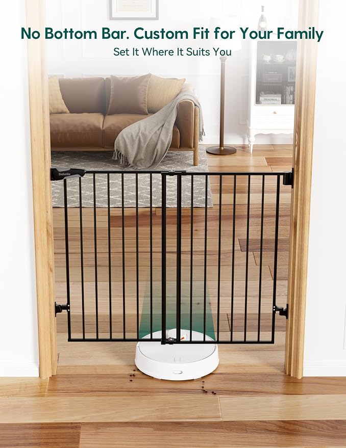 Babelio Baby Gate for Stairs, Kitchen & Doorways, No Bottom Bar| Easy - Image 2