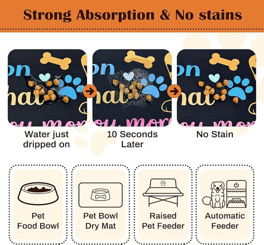 Pet Feeding Mat for Floors Waterproof Dog Mat for Food and Water Absorbent - Image 2