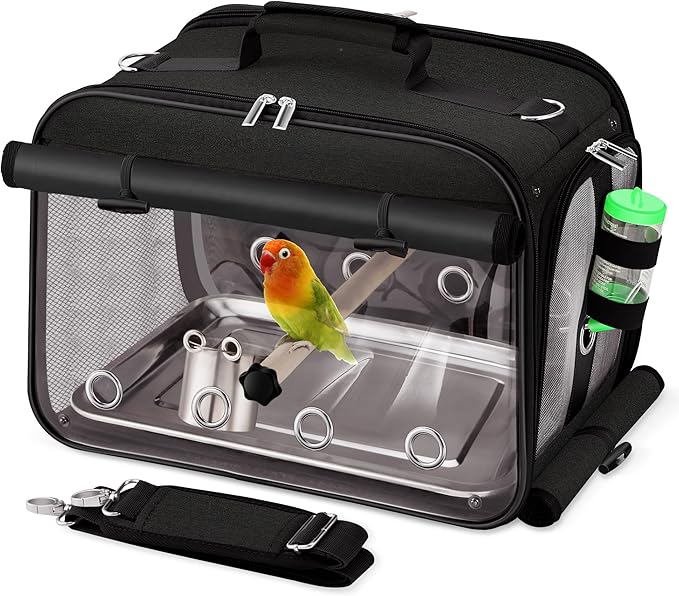 Suertree Bird Carrier Airline Approved, Bird Travel Cage by Suertree