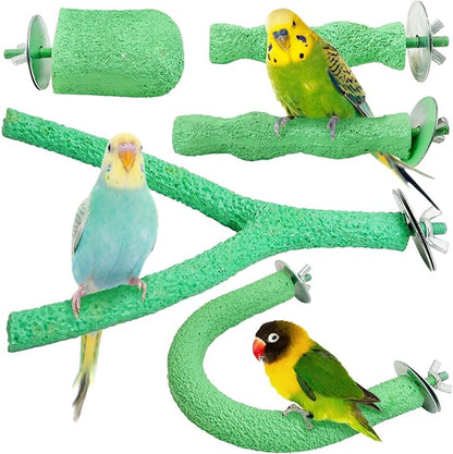 PINVNBY 5 Pack Bird Perch Resin Bird Beak Grinding Stone Parrot Cage Stand by PINVNBY