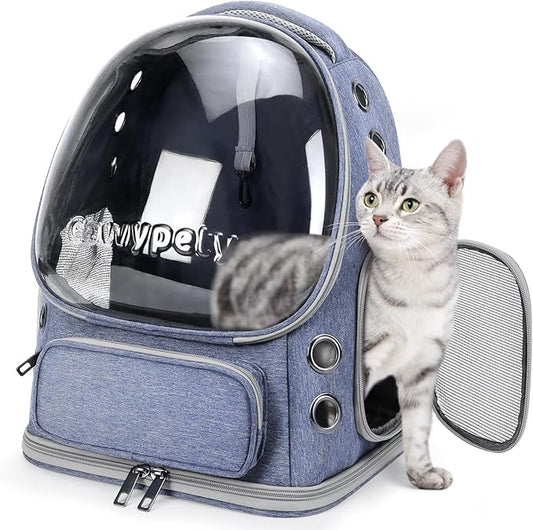 Cat Backpack Carrier, Breathable Cat Carrier Large Space Bubble Pet Backpack by Cawypety
