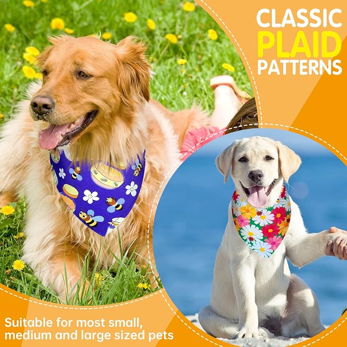 Eccliy 30 Pack Summer Flower Dog Bandanas Bulk Soft Triangle Dog Scarfs - Image 6