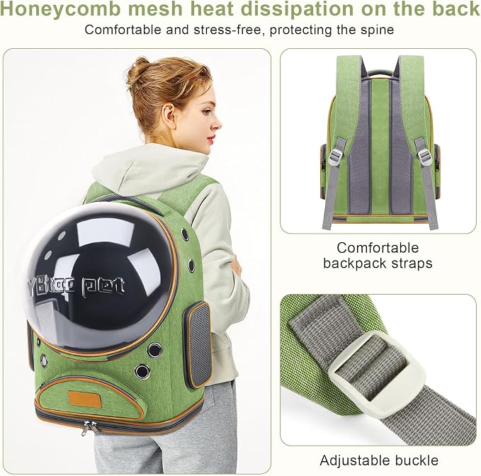 Cat Backpack Carrier, Breathable Cat Bubble Backpack Upgrade Large Space Cat - Image 3