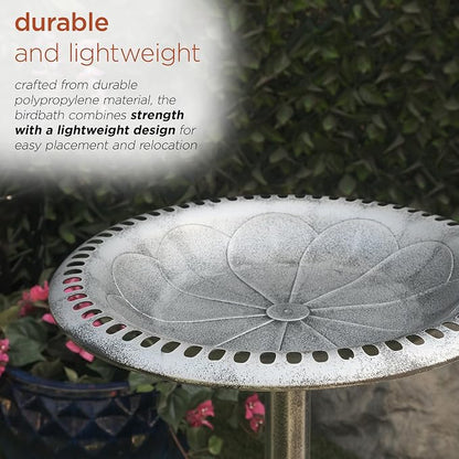 Alpine Corporation TEC116GR Outdoor Pedestal Birdbath w/Scrollwork Base and - Image 7