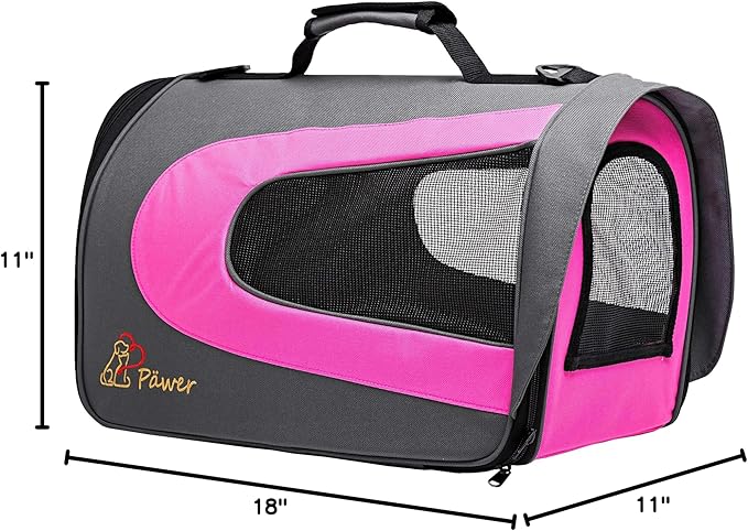 Pawer 18” x 11”x 11” Soft-Sided Foldable Airline Approved Pet Carrier - Image 10
