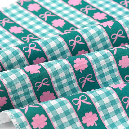 ARING PET St Patrick's Day Dog Bandana, Cute Green Grid Pink Clover Shamrocks - Image 4