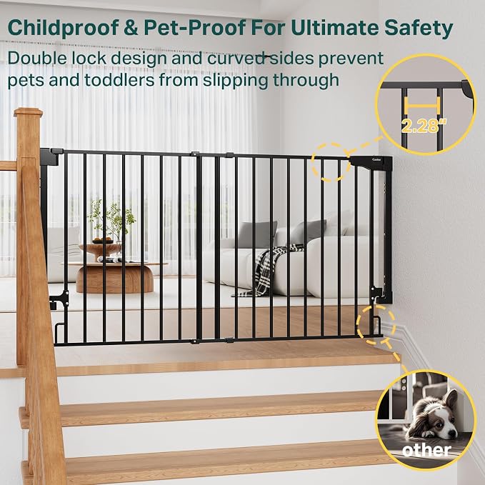 Cumbor 35.1–55" No Bottom Bar Baby Gate - Image 6