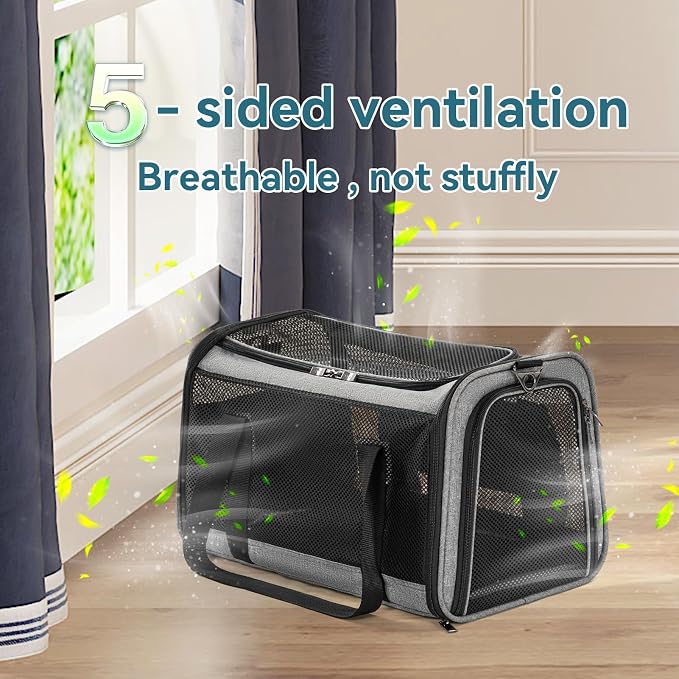 Petsfit Cat Carrier Dog Carriers Airline Approved, 3 Carrying Ways, Lightweight - Image 7