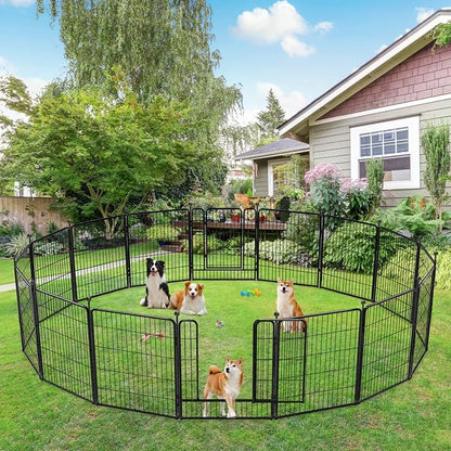 Dog Playpen 32 inch 16 Panels Indoor Outdoor Dog Pen - Image 8