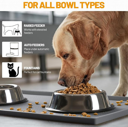 Hubulk Dog Feeding Mat, 100% Waterproof Food Grade Silicone Pet Food and Water - Image 6