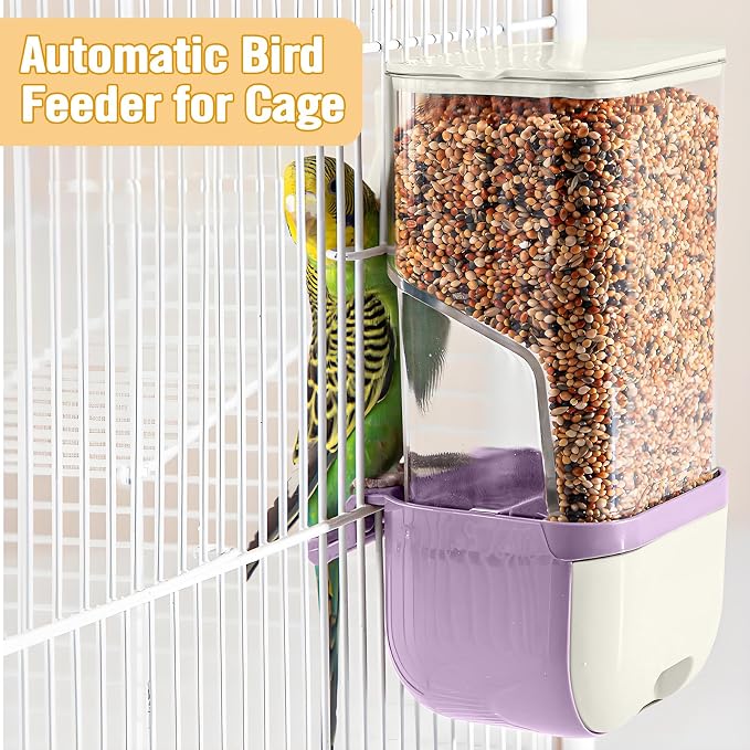 BNOSDM No Mess Bird Cage Feeders Automatic Bird Feeder Parrot Cage Accessories - Image 4