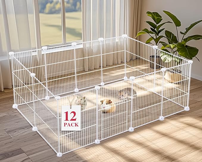 12 Panels Small Animal Playpen, Pet Playpen, C&C Cage by VISCOO