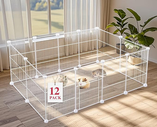 12 Panels Small Animal Playpen, Pet Playpen, C&C Cage by VISCOO