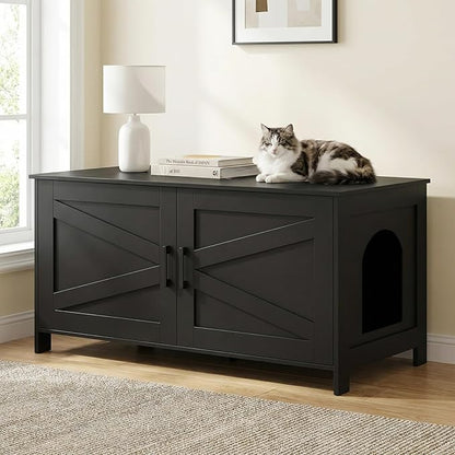 Homhedy 39.4" L Cat Litter Box Enclosure, Pet House - Image 8