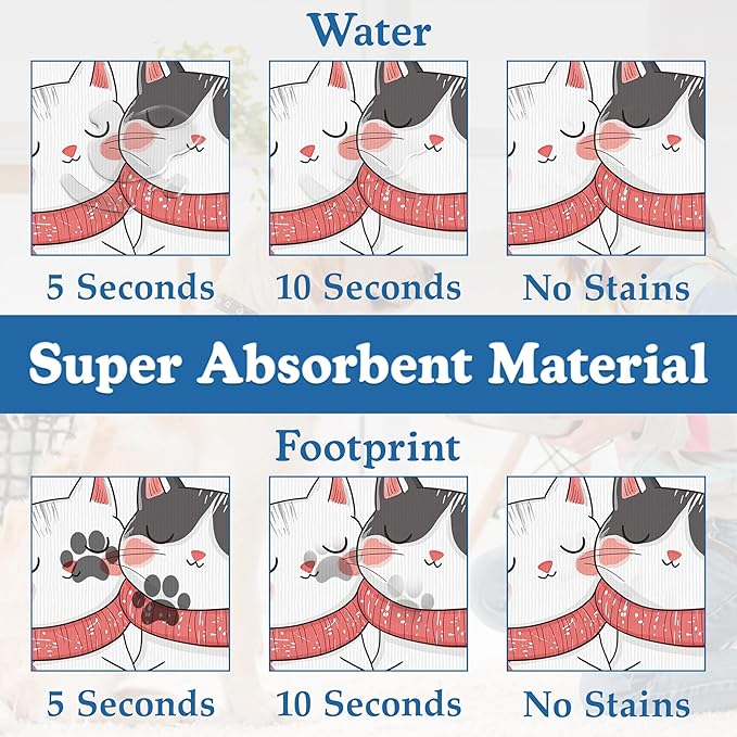 Sweet Cat Lovers Dog Cat Food Mat–Christmas Stocking Absorbent Waterproof - Image 3