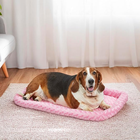 MidWest Homes for Pets QuietTime Fashion Dog Bed – Pink Faux Fur Bolster - Image 2