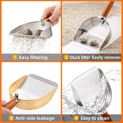 Stainless Steel Metal Cat Litter Scoop - Image 5