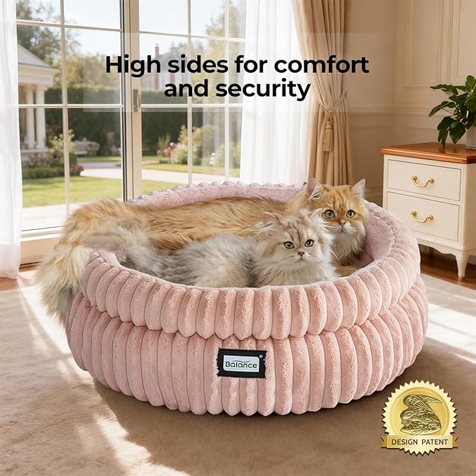 BALANCE Cat Bed Kitten Bed, Washable Round Cat Beds - Image 2