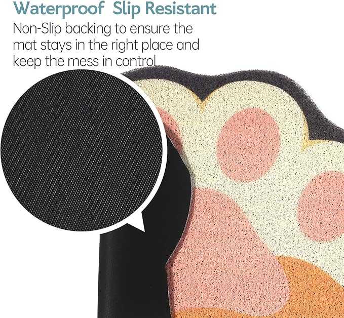 Cute Cat Litter Mat 24”x16”, Litter Box Mat, Litter Trapping Mat, Soft on Kitty - Image 5