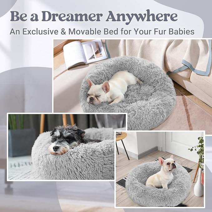 rabbitgoo Dog Bed for Small, 24 inches Machine Washable, Fluffy Donut Pet Bed - Image 8