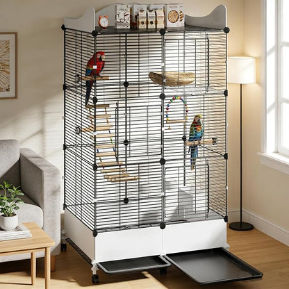 Encrypted Bird Cage Large Bird Cages 57-Inch, Top Storage Space, Bottom Splash - Image 6