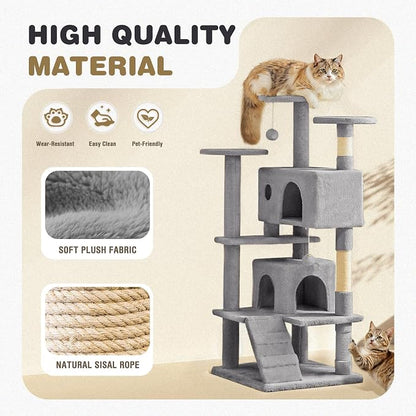 Cat Tree 54 Inch, Sisal Scratching Posts and Climbing Ladder, Pet Play Toy - Image 5