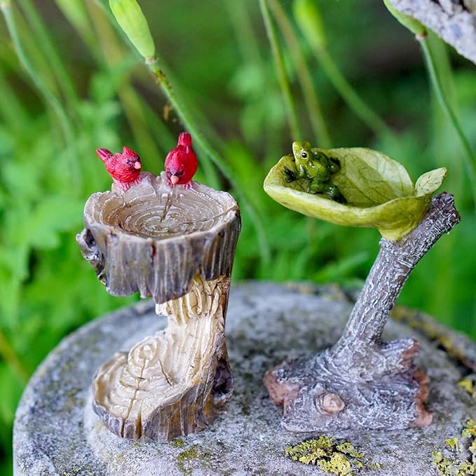 Top Collection 4380 Miniature Fairy Garden & Terrarium Mini Stump Bird Bath - Image 3