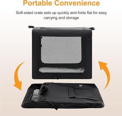 Dog Travel Crate 30 Inch, Portable Soft-Sided Travel Carriers - Image 4