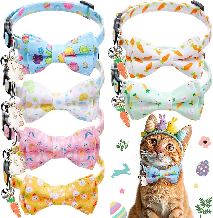 Hsei 6 Pcs Easter Cat Collar Bulk by Hsei