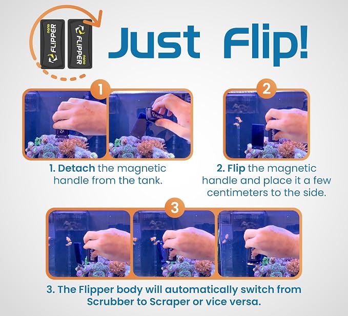FLIPPER Nano Magnetic Aquarium Cleaner, 2 in 1 Flip Scrubber and Scraper - Image 6
