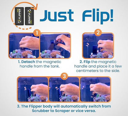 FLIPPER Nano Magnetic Aquarium Cleaner, 2 in 1 Flip Scrubber and Scraper - Image 6