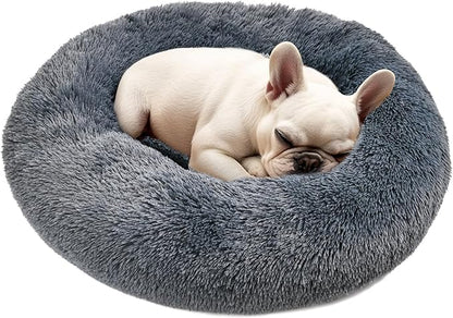 Dogs Bed for Small Dogs, Anti-Anxiety Washable Round Bed by Hoewina