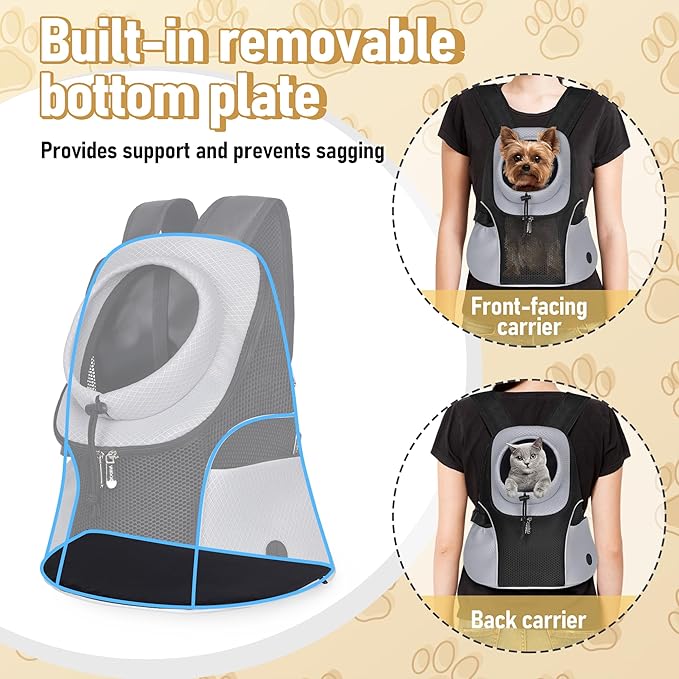 WOYYHO Pet Dog Carrier Backpack Small Dog Front Backpack Ventilated Mesh Dog - Image 5